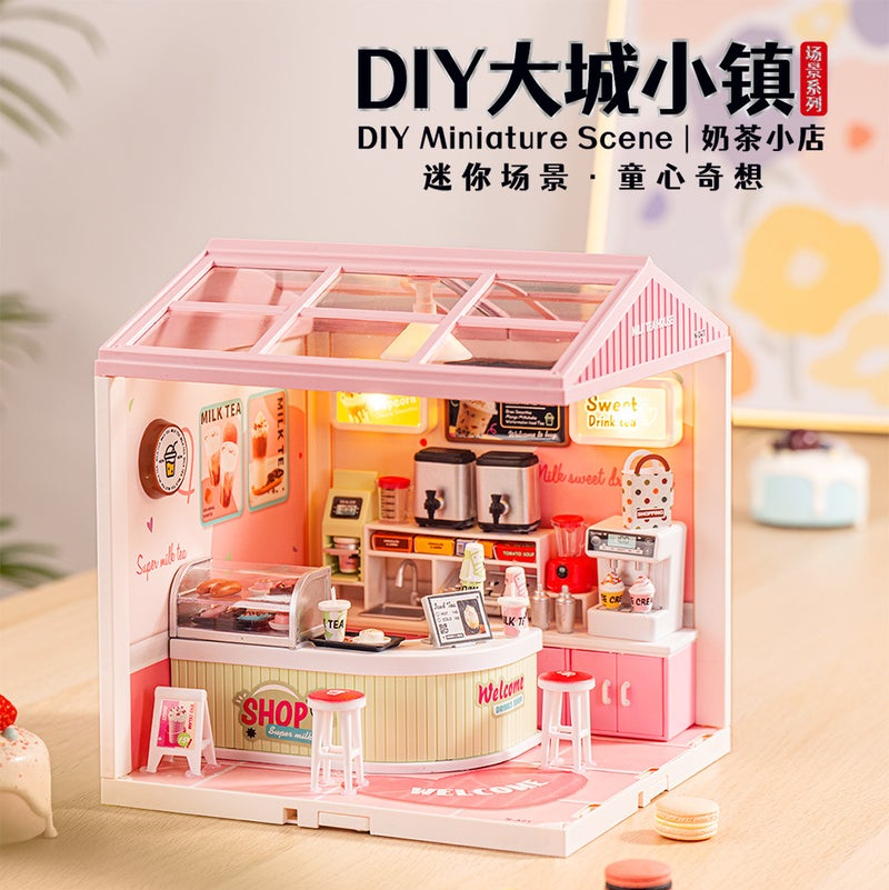 Children'S Big Town Diy Cabin Model Light Building Blocks Scene Stereo Puzzle Children'S Educational Toys Gift - Image 4